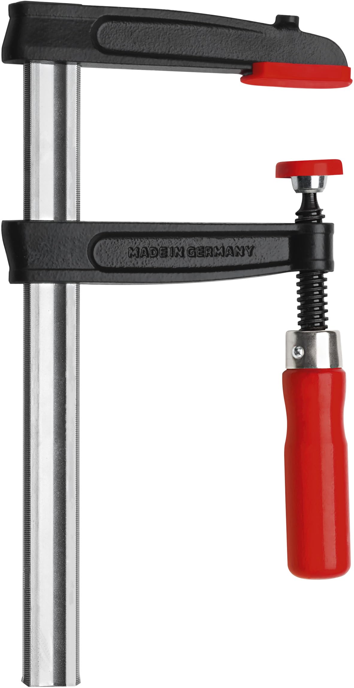 BESSEY Temperguss-Schraubzwinge TPN25BE, Spannweite 250 mm Ausladung 120 mm, Stabile Hohlprofilschiene mit Riffelung, Gewicht 1,49 kg