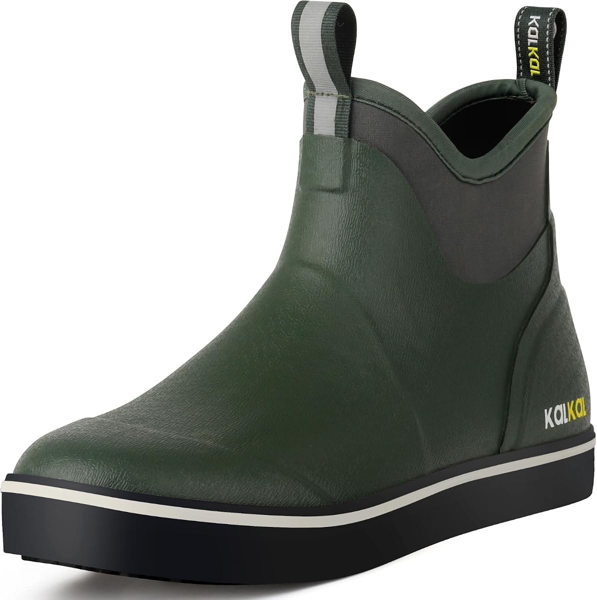 Men's Deck Boots, Waterproof Fishing Rain Boots with High Traction, Men's Rubber Boots For Gardening Fishing Boating Camping Sailing