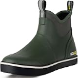 Kalkal Men's Deck Boots, Waterproof Fishing Rain Boots with High Traction, Men's Rubber Boots For Gardening Fishing Boating Camping Sailing