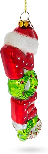 Miniatura 2 de BestPysanky Adorno navideño de cristal con letras de Noel