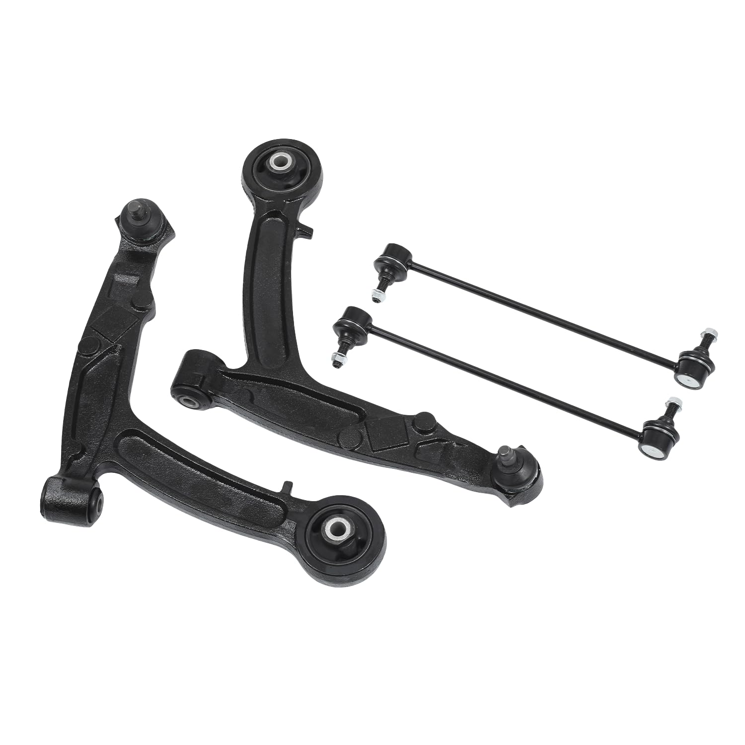 2 x wahacz z drążkiem łączącym, zestaw przedniej osi, dolny, lewy i prawy przód, kompatybilny z Fiat Panda 169 2003-2013 50703128, 50703129, 51856872, 51857133