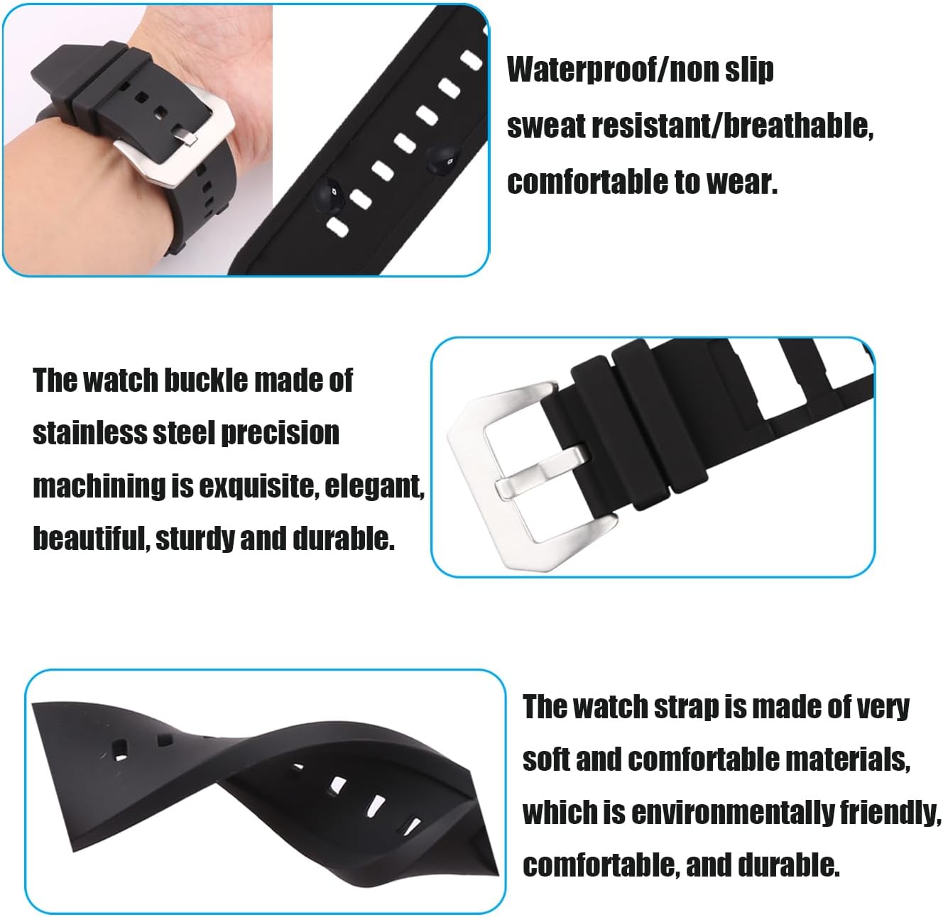 Rubber 26mm 1959 Watch Bands Compatible Fit for Invicta Russian Diver 1959 1201 1805 1845 Replacement Silicone Strap Wirstband for Men and Women Waterproof Bracelet Watch accessories