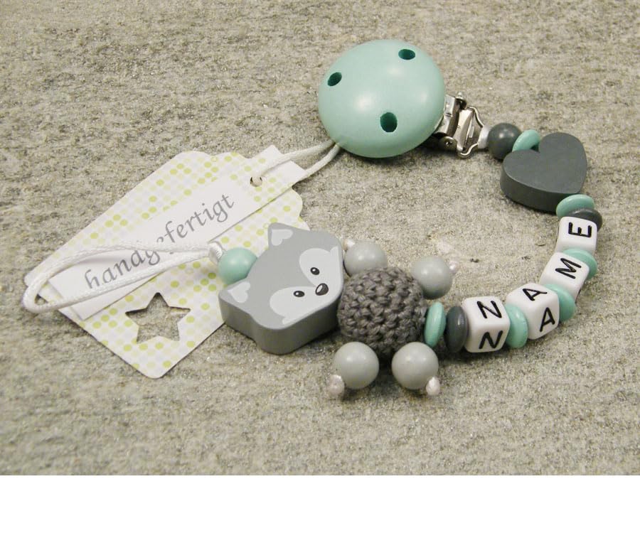 kleinerStorch ® - Personalisiertes Babygeschenk mit Namen für Schnuller...