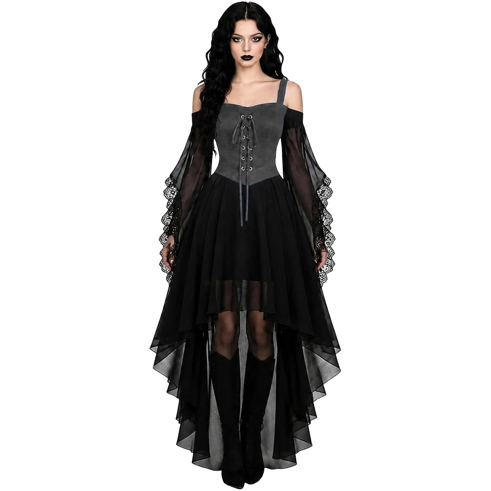 Halloween Costumes Adult Women Lace Gothic Dresses Medieval Costume — image 1