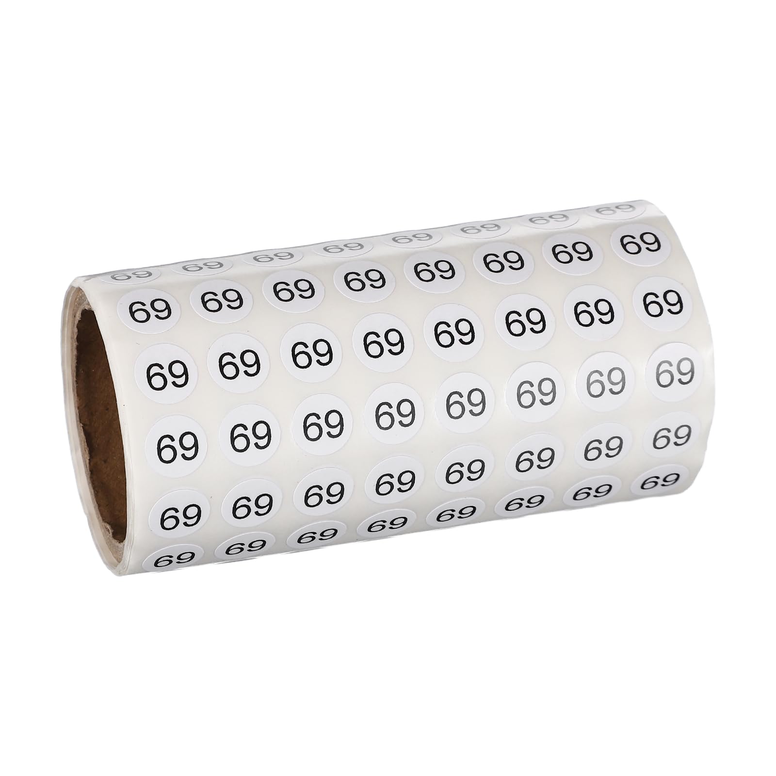 PATIKIL 1000pcs 0.4" Number Stickers, Mini Number 69 Sticker Numbers Labels Round Small Vinyl Self Adhesive Label Circle Decals 1 Roll Dots for Photo Album Poster Organize Inventory, Black