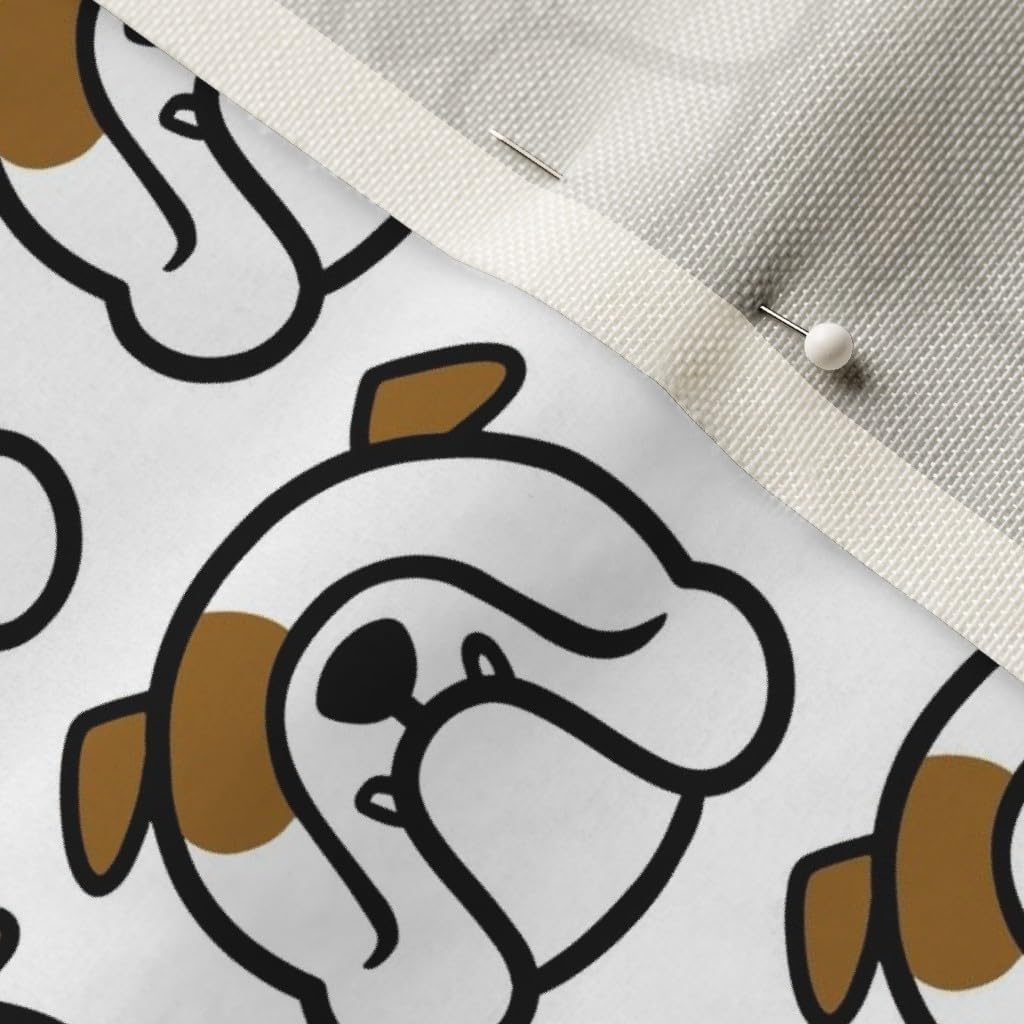 Spoonflower Fabric - English Bulldog White & Brown Love Pattern Bulldogs Dog Lover Pets Printed on Upholstery Velvet Fabric Fat Quarter - Upholstery Home Decor Bottomweight Apparel