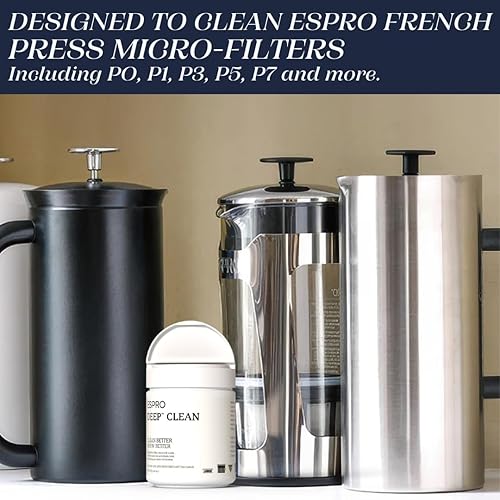 Miniatura 4 de ESPRO Deep Clean, polvo de limpieza de prensa francesa Solución de descalcificación para café y té, 4.4 onzas