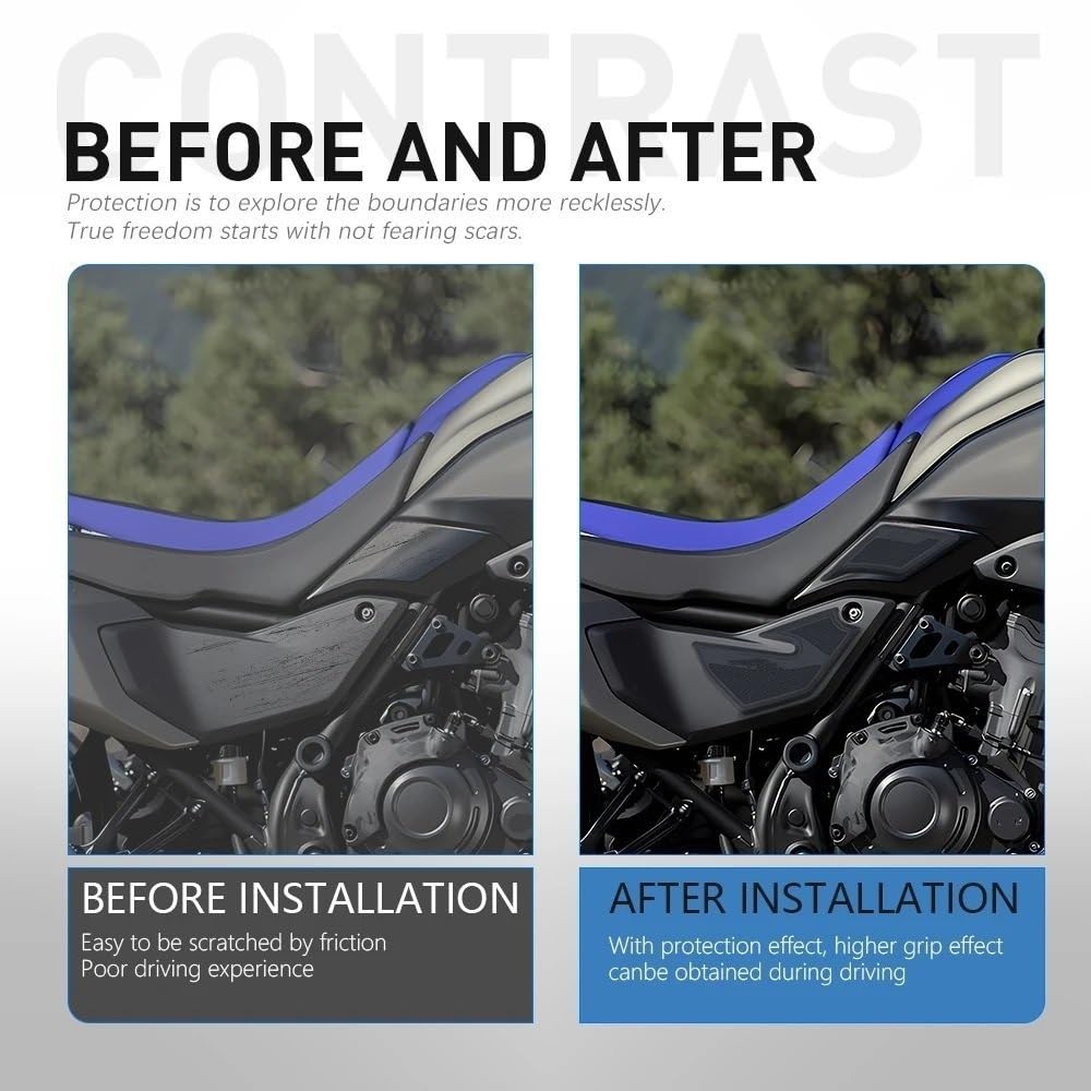 Copriserbatoio moto Per Tenere 700 2025 | Patch di protezione del serbatoio del carburante Protezioni per serbatoio del carburante Protezioni per serbatoio(All)