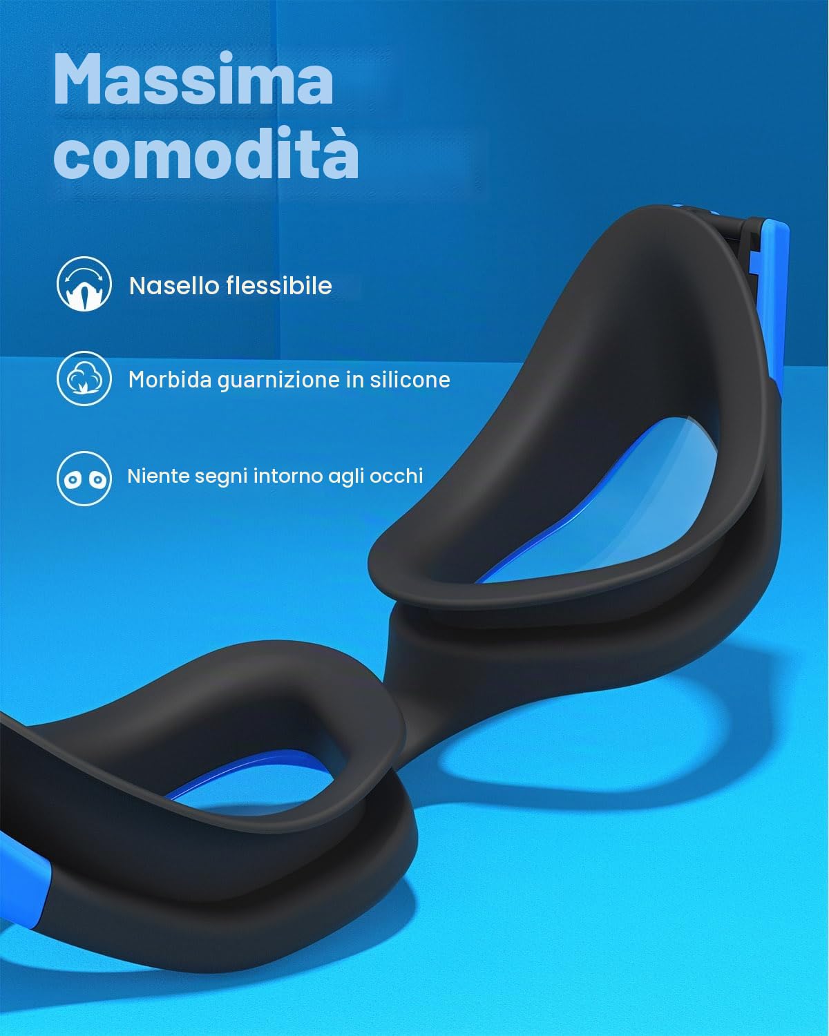ZIONOR Occhiali da nuoto ottici, G1MS a prova di perdite e anti-appannamento, in vetro correttivo professionale, con intensità visiva/diottria, protezione UV per uomo e donna (diottrie da -2,0 a -7,0)