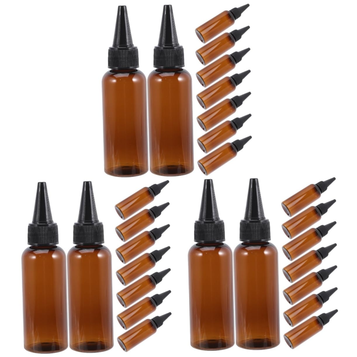 30pcs Hair Applicator Bottle Plastic Empty Squeeze Bottles Fine Tip for Hair Dye Oil