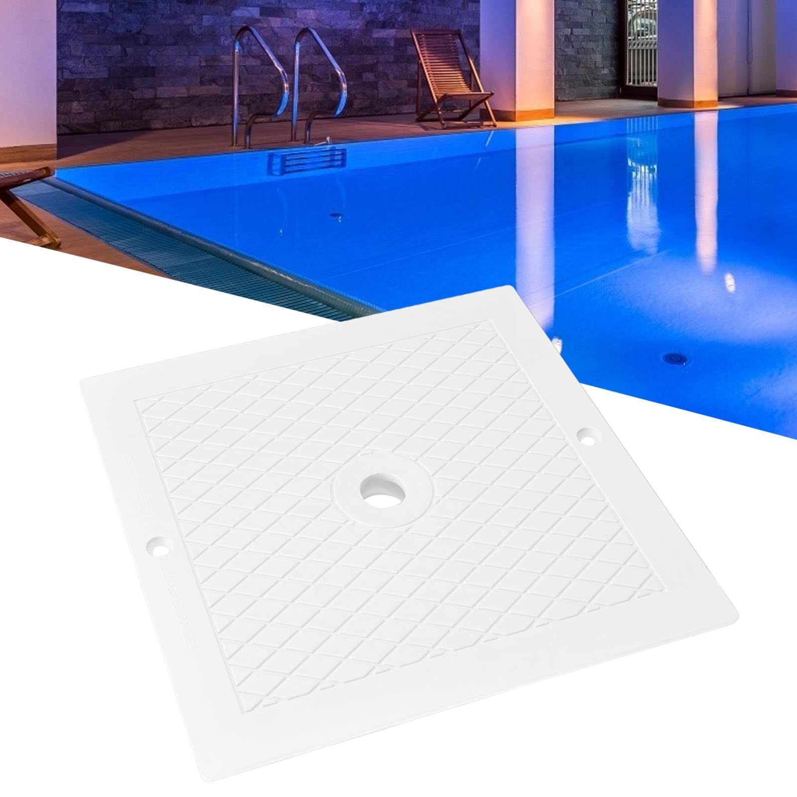 Cubierta de Skimmer de Piscina, 10 Pulgadas Skimmers Quadrate Repuesto de Tapa de Skimmer Cuadrado de Piscina Accesorios para Piscinas Enterradas y sobre el Suelo (2Pcs)
