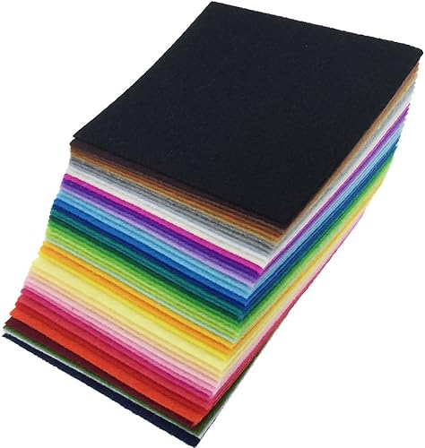 Miniatura 6 de 42 hojas de fieltro 4 x 4 pulgadas con colores surtidos y 1 mm de grosor para artesanías y manualidades