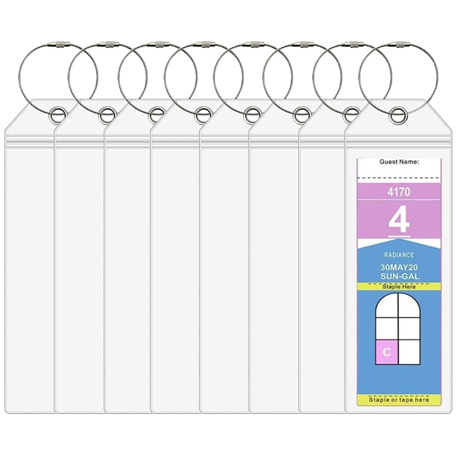 8Pcs Luggage Tags, Bag Tags for Travel Suitcases,Luggage Tags for suitcases,Bag Tags for Luggage,Name Tags for Luggage, Airport Identification for Frequent Travelers, White-image-11