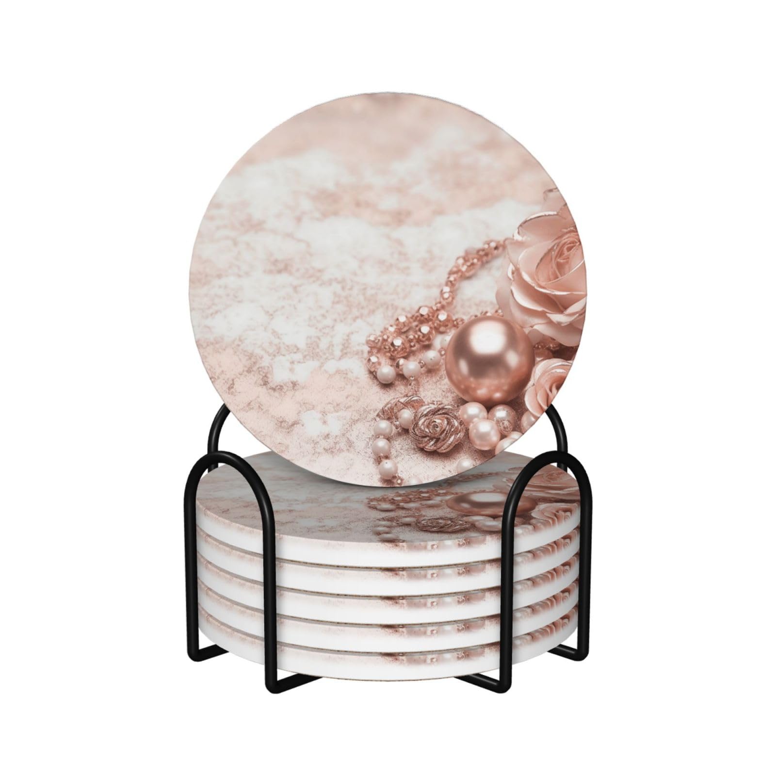 Dessous de verre avec support absorbant lot de 6 contre taches et rayures