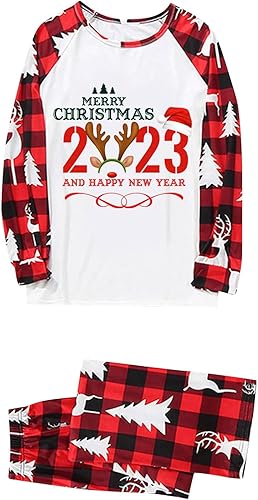 Miniatura 2 de Pijamas familiares de Navidad a juego pijamas de búfalo rojo a cuadros Feliz Navidad
