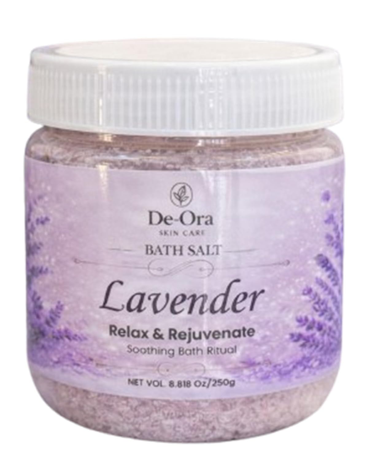De-Ora Lavender Bath Salt, Relax & Rejuvenate Aromatherapy Soak, 250g, Stress Relief & Sleep Support, Natural Skin Softening Spa Crystals-image-28