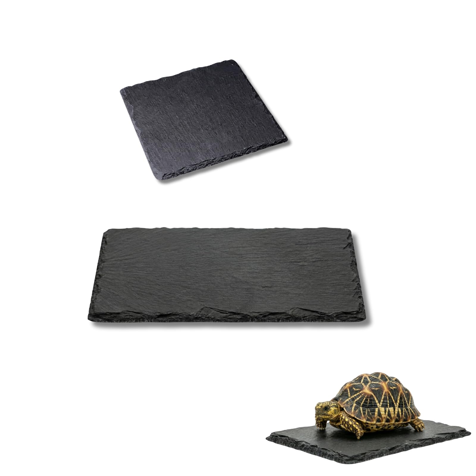 FLZOOY Reptile Slate Platform, 2 Pack Turtle Rock Basking Plate