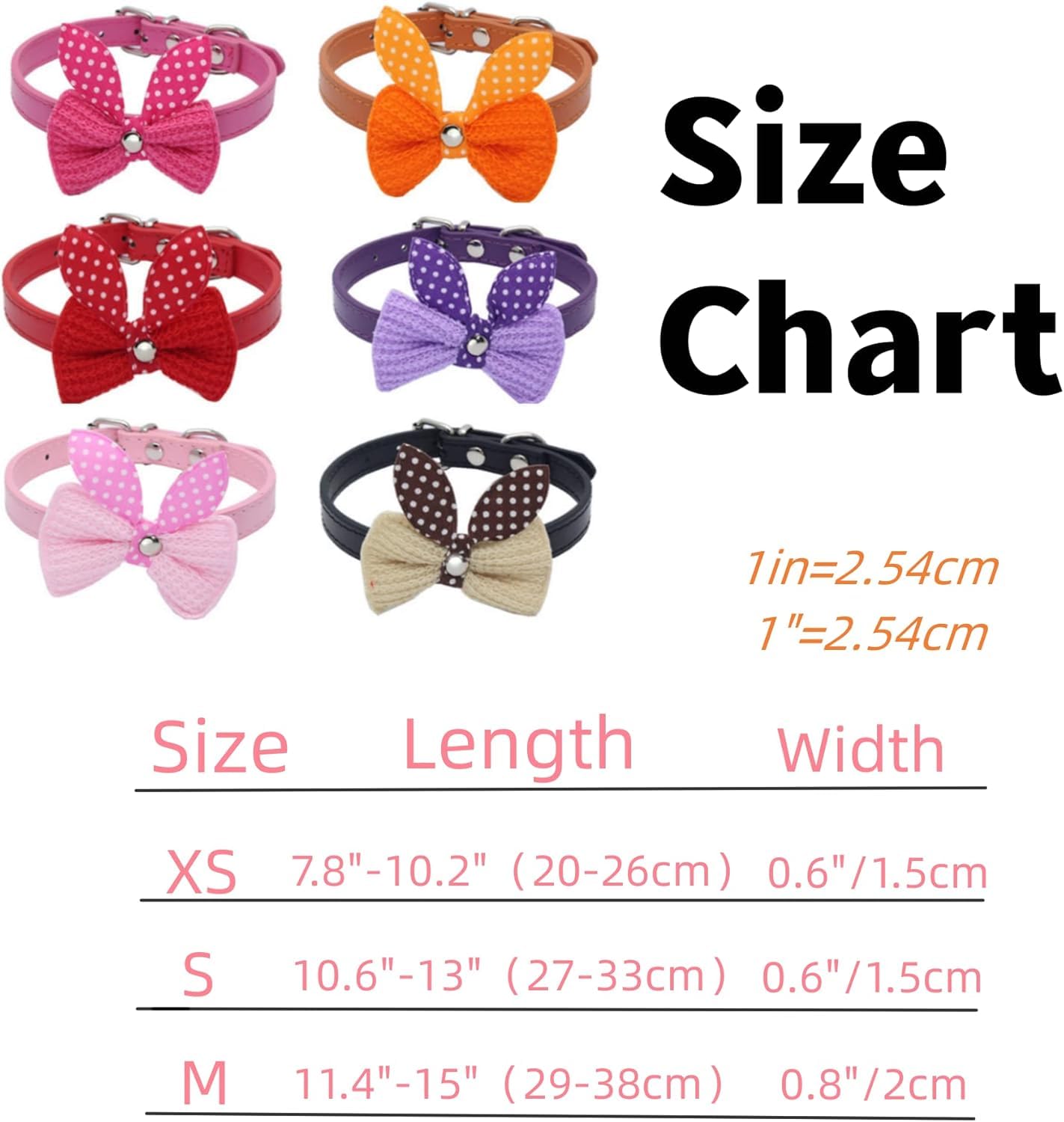 Collare per cani Hardy Grazioso collare for cani in pelle con fiocco lavorato a maglia, collare a farfalla primaverile con fibbia di sicurezza in metallo, regalo adorabile(Rose,XS)