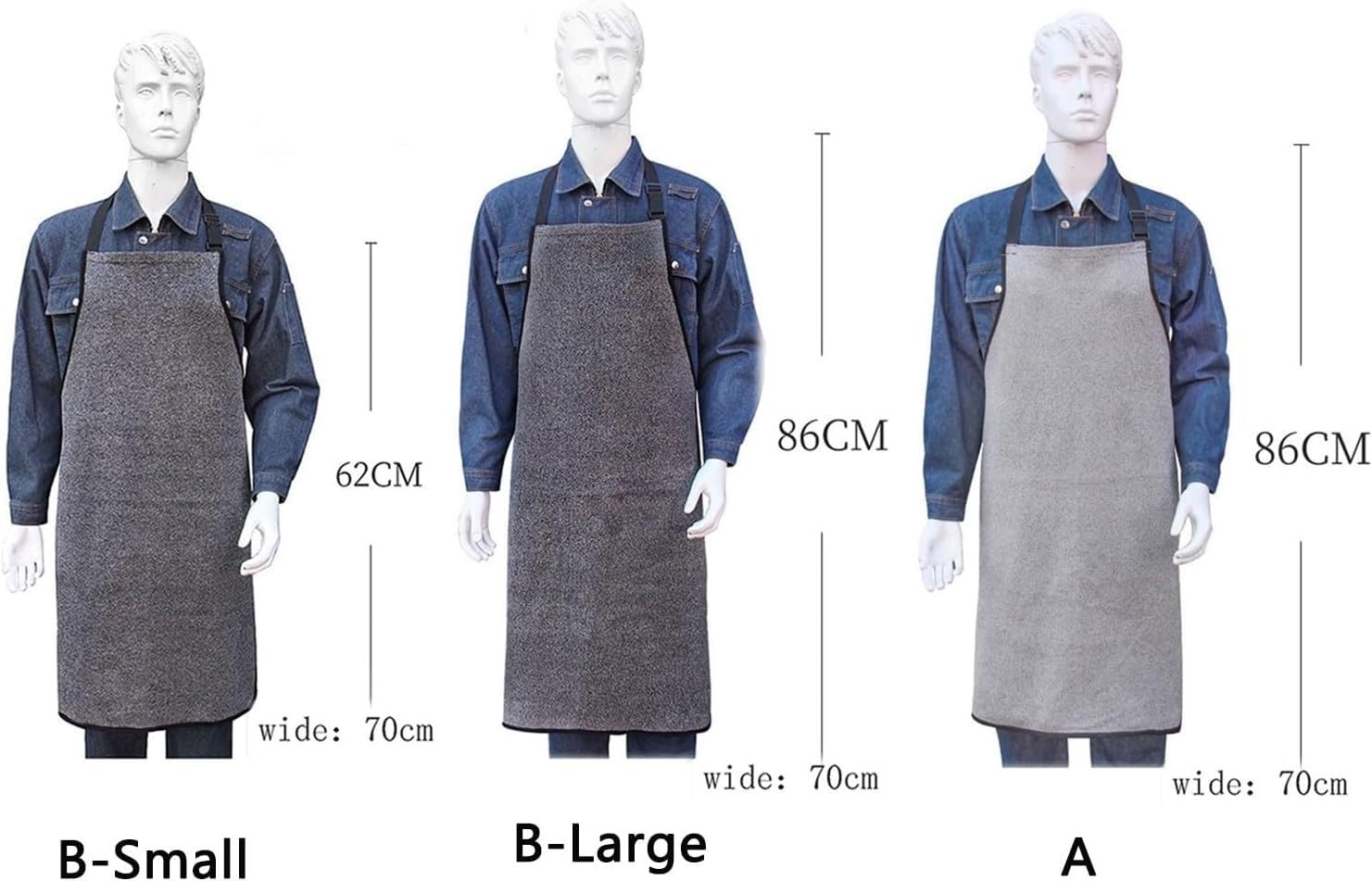 Delantal Anticorte De Trabajo, Delantal De Protección para Carnicero con Correa De Hombro Ajustable, Ropa De Seguridad Resistente Al Corte Y Al Desgaste para Procesamiento De Carne A