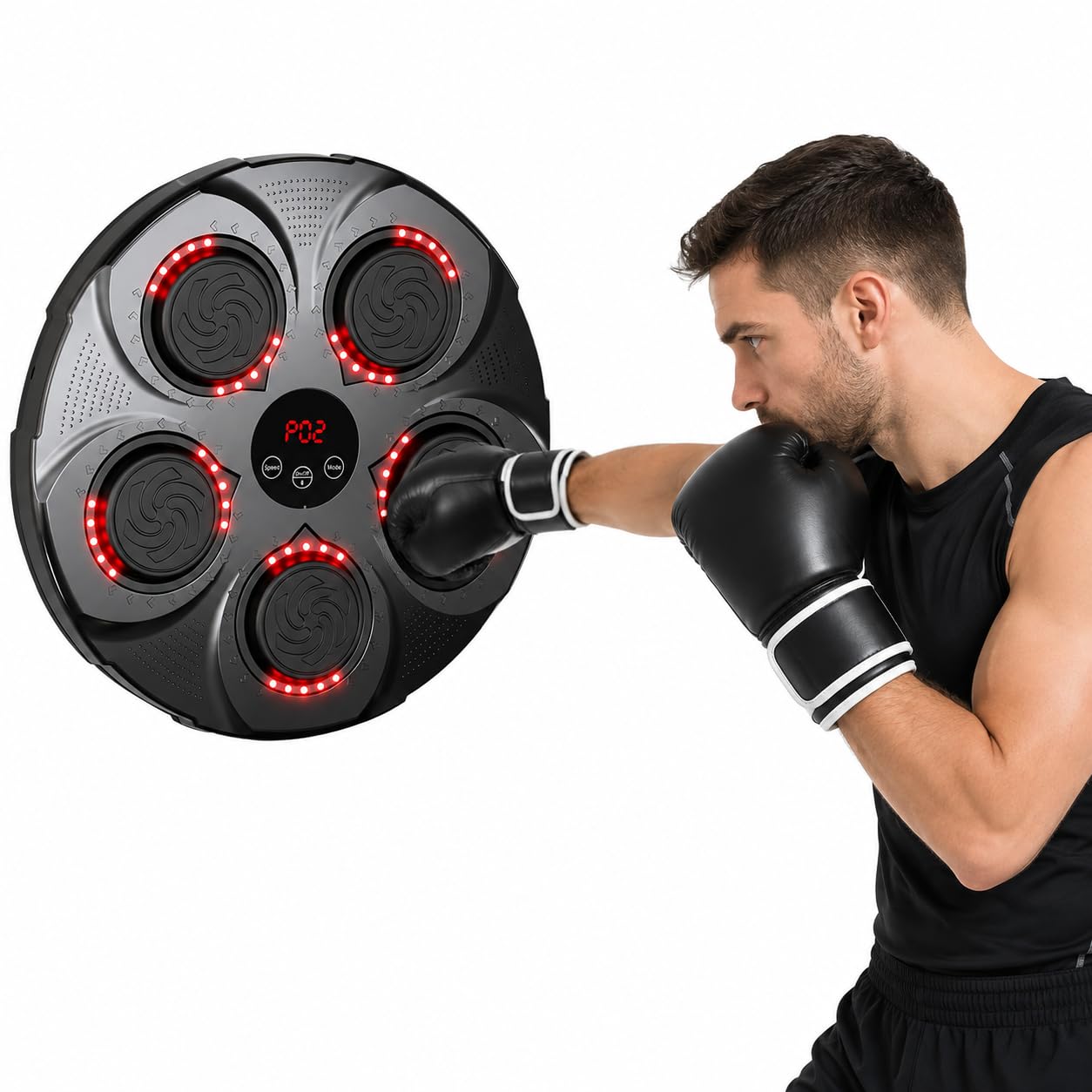 Drumstone (𝐒𝐩𝐞𝐜𝐢𝐚𝐥 𝟏𝟓 𝐘𝐞𝐚𝐫𝐬 𝐖𝐚𝐫𝐫𝐚𝐧𝐭𝐲) Wall-Mounted Smart Boxing Trainer with Bluetooth Music & LED Targets, Interactive Punching Pad for Home Gym, Cardio, Reflex & Strength-picture-13