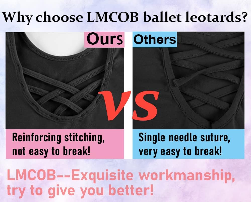 LMCOB Ballet Leotards for Girls Ballet Dance Dresses Criss-Cross Back Dance Leotards Girls Ballerina Dance Outfits - Image 4