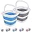 2 Pack Collapsible Buckets 5L 1.3Gallon Small Cleaning Bucket for Household Portable Plastic Bucket Outdoor Car Washing Tub Foldable Camping Beach Sand Water Pot Pail Space Saving Square Grey and Blue
