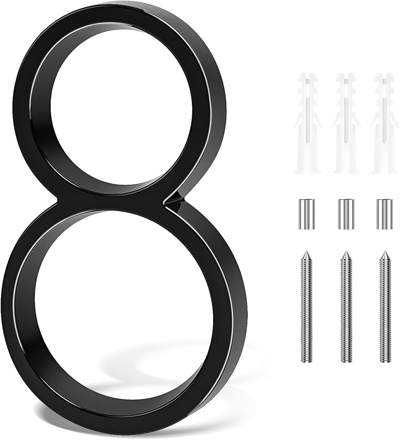 5 Inch Floating House Numbers, Modern House Numbers for Outside Address Numbers House Number Signs for Outside Home Door Mailbox Garden Street Zinc Alloy Black House Number 8