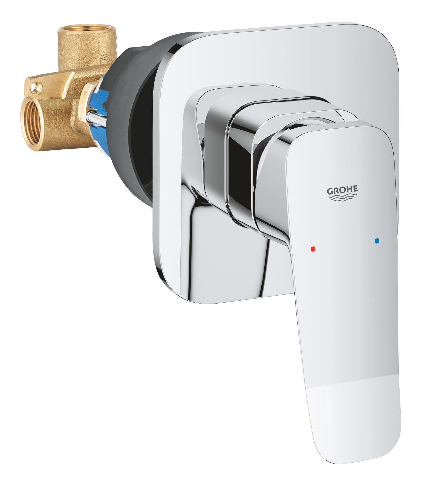 GROHE Dice – Built-in Shower Tap Including Concealed Body (Set for Final Installation, 46 mm Ceramic Cartridge), Chrome, 1018910000