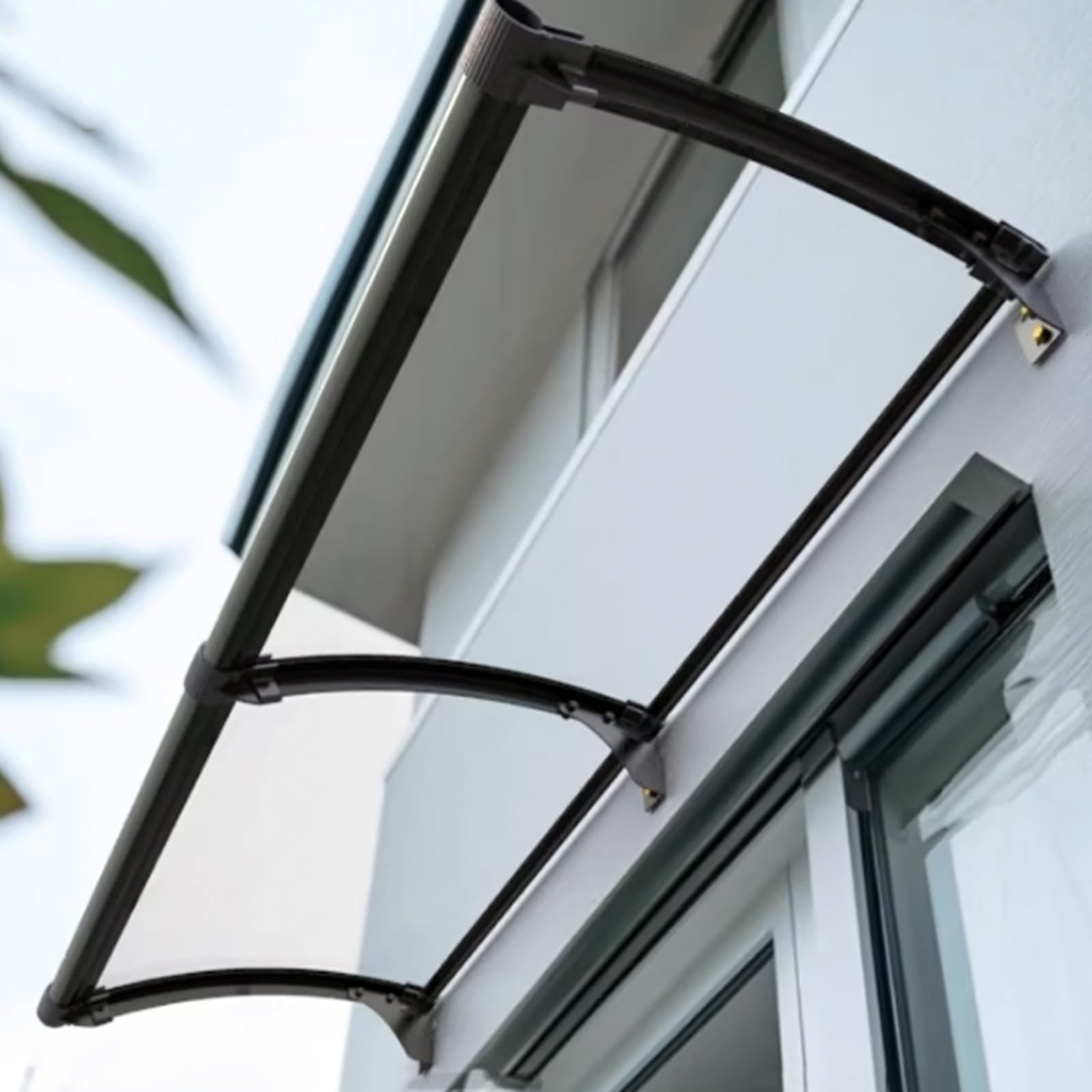 GJMSSMY Transparent Door Canopy, Weather Shield Awning for Doors & Windows, Polycarbonate Cover, Sun & Rain Protection, Outdoor Roof Awning (45x120cm/18x47)