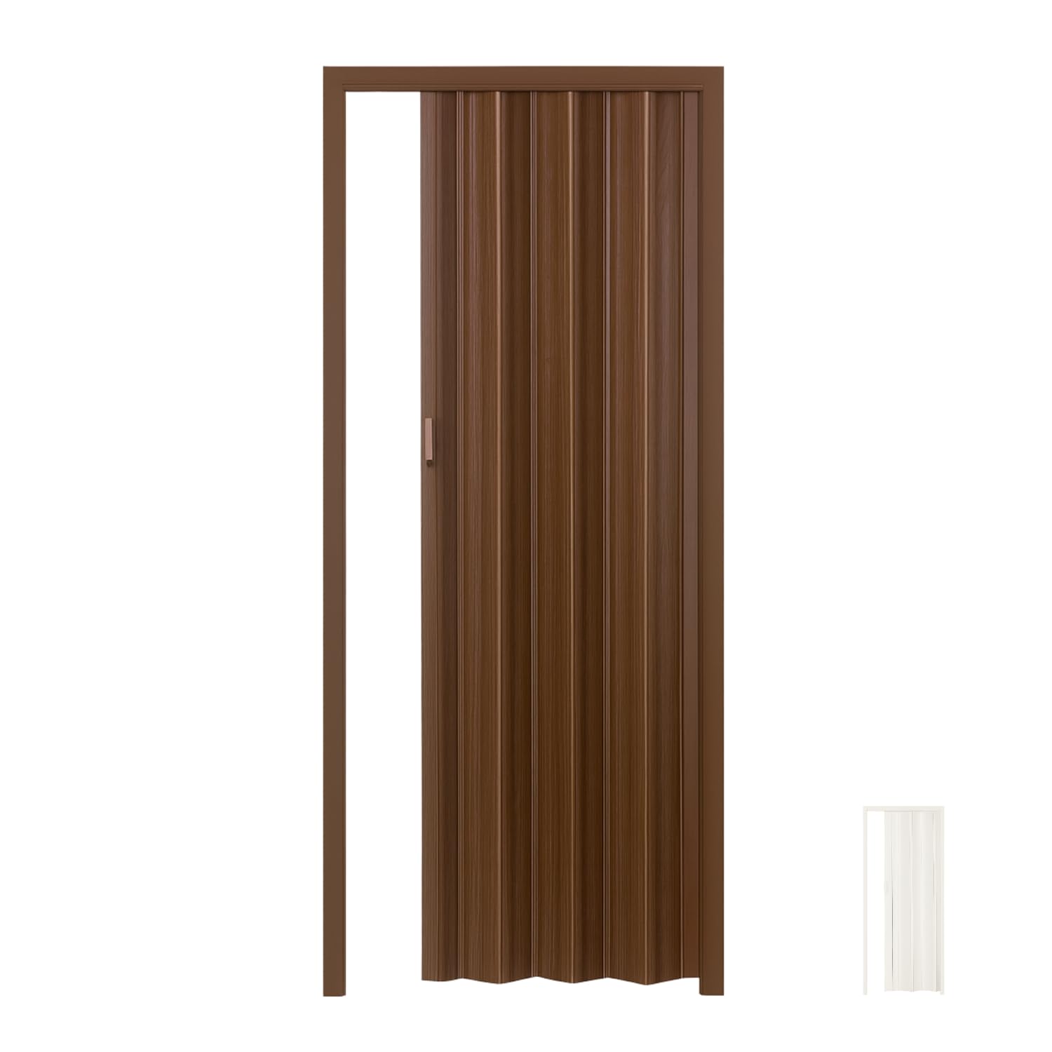 Paluplus Porta a Soffietto in PVC, Misura 214x84 cm, Spessore 3 cm, Senza Serratura con Chiusura Magnetica, Porta Interna con Maniglia -2711F (Rovere Venato)