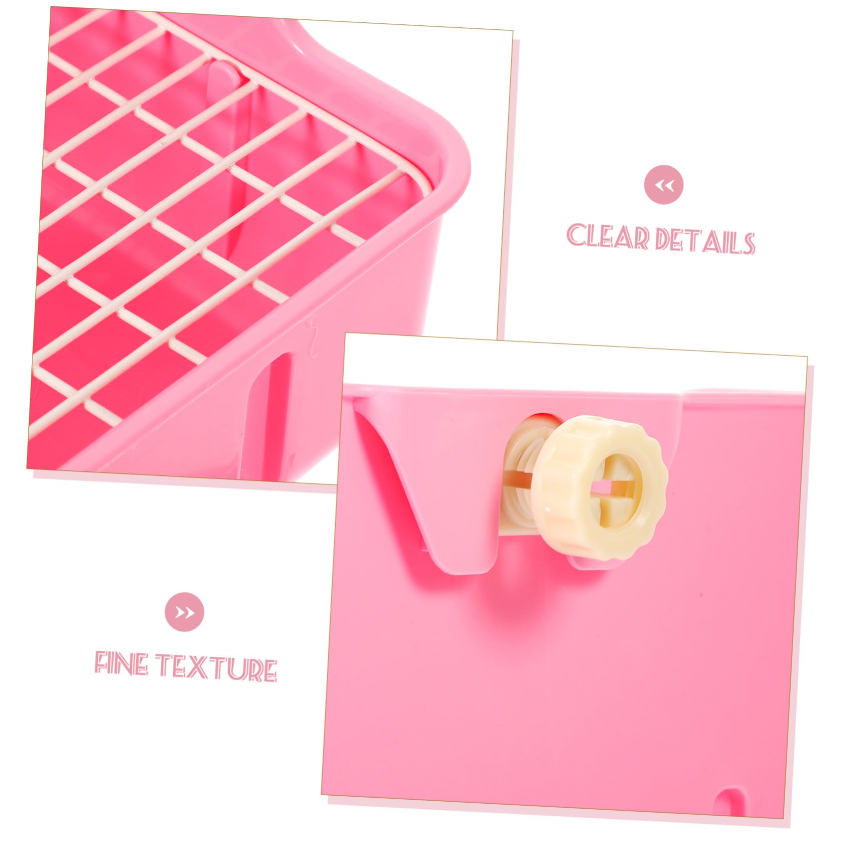 Toilet Tray Box per Coniglio e Cincillà Grande Rosa in Pp | Soggiorno e Giardino, Mantiene la Lettiera Sul Posto e Aiuta a Tenere Pulito L'animale