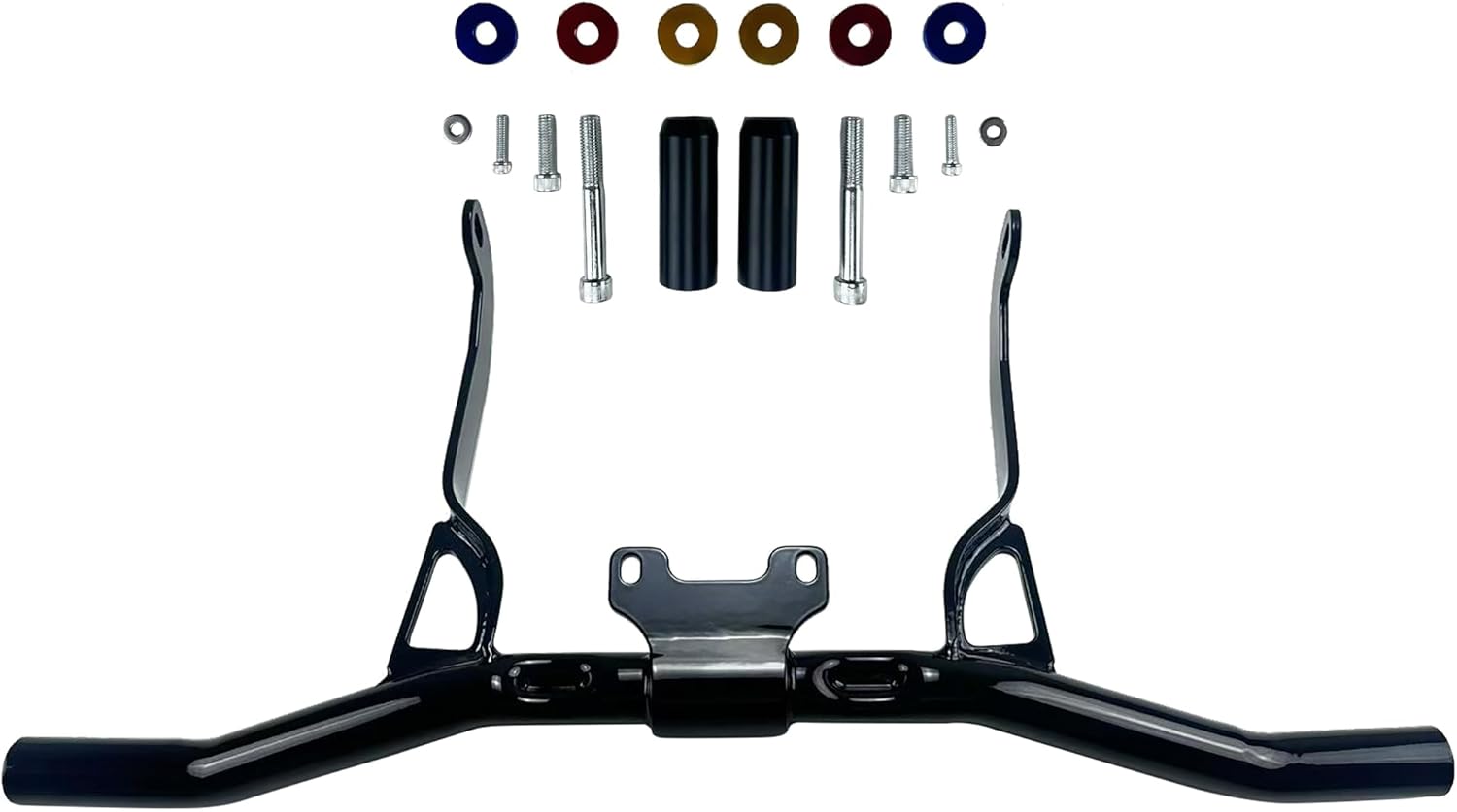 Black Heavy-Duty Front Crash Bar Engine Guard Crash Bar Bracket Protection Fit for Harley Touring Street Glide Road Glide Road King Electra Glide Ultra Limited CVO 2014-2024