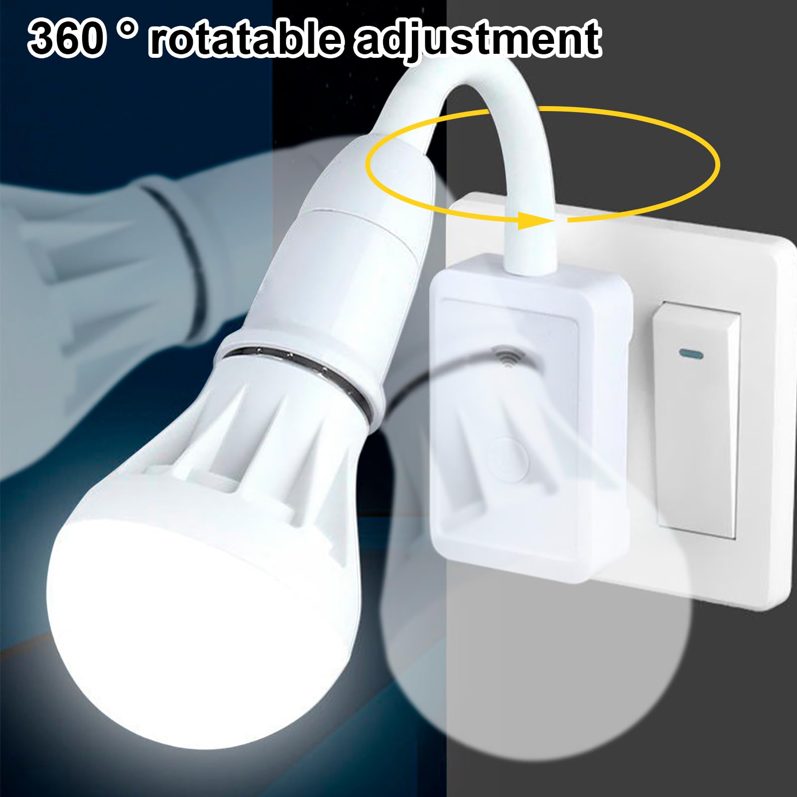 Portalampada E27 Con Interruttore E Collo Di Cigno - 2 Pezzi Regolabili 360° - Per Lampade Da Lettura - Foto 8