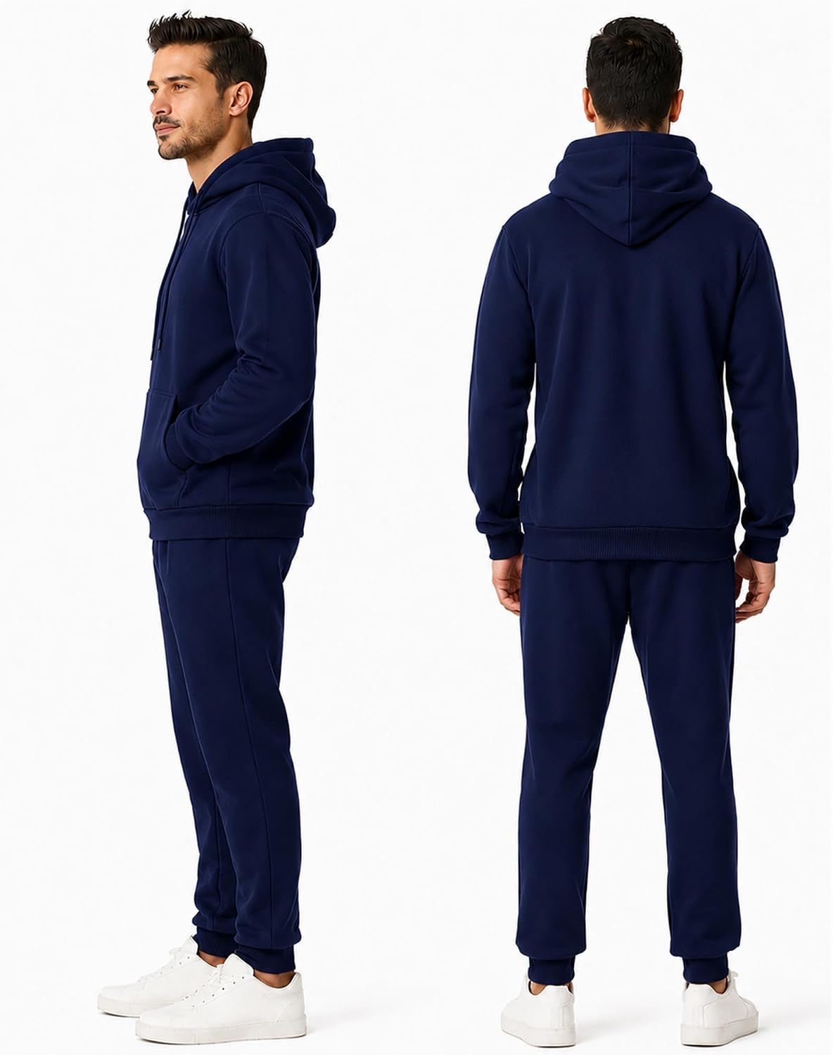 Mens 2 Piece Sweatsuit Fleece Tracksuit Hoodie Jogger Set