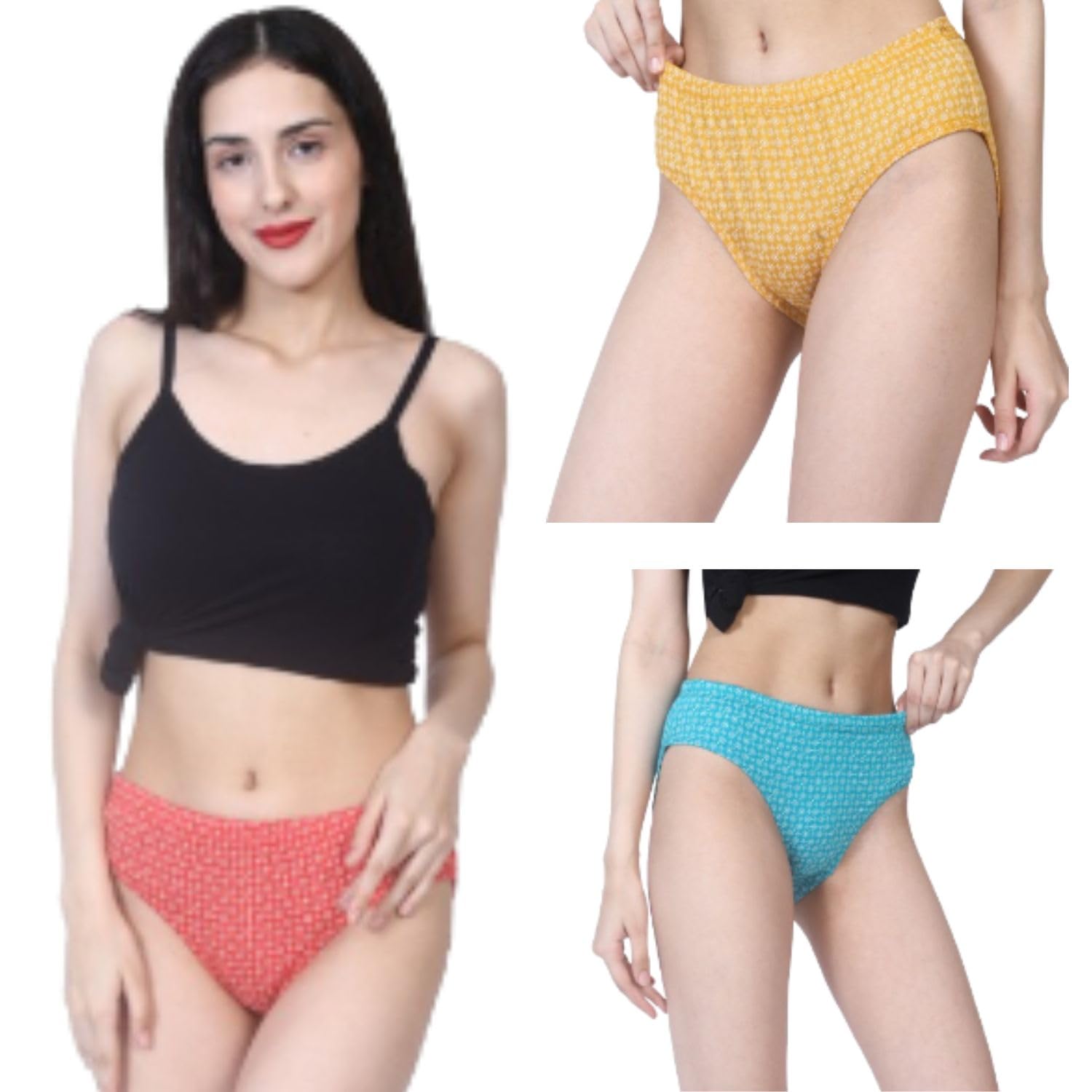 Women’s Mid-Rise Cotton Bikini Brief – Multicolor Abstract Print | Pack of 3-image-17