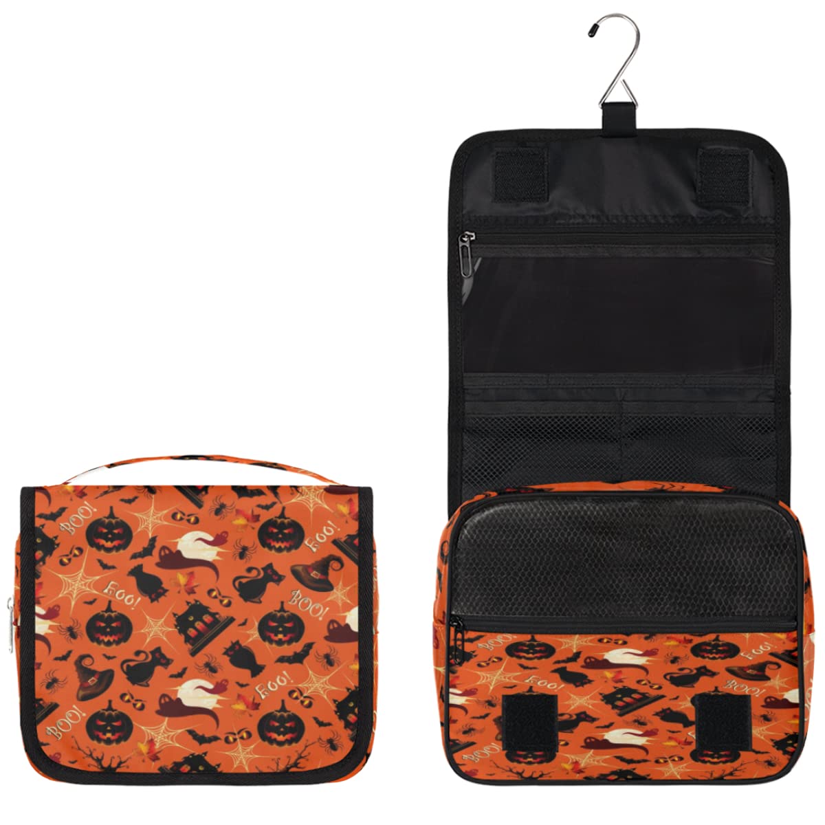 Halloween wzór podróżna kosmetyczka Halloween wzory torba na pranie torebka unisex wiszące przybory toaletowe kosmetyczka organizer do makijażu, wielobarwny, Jeden rozmiar