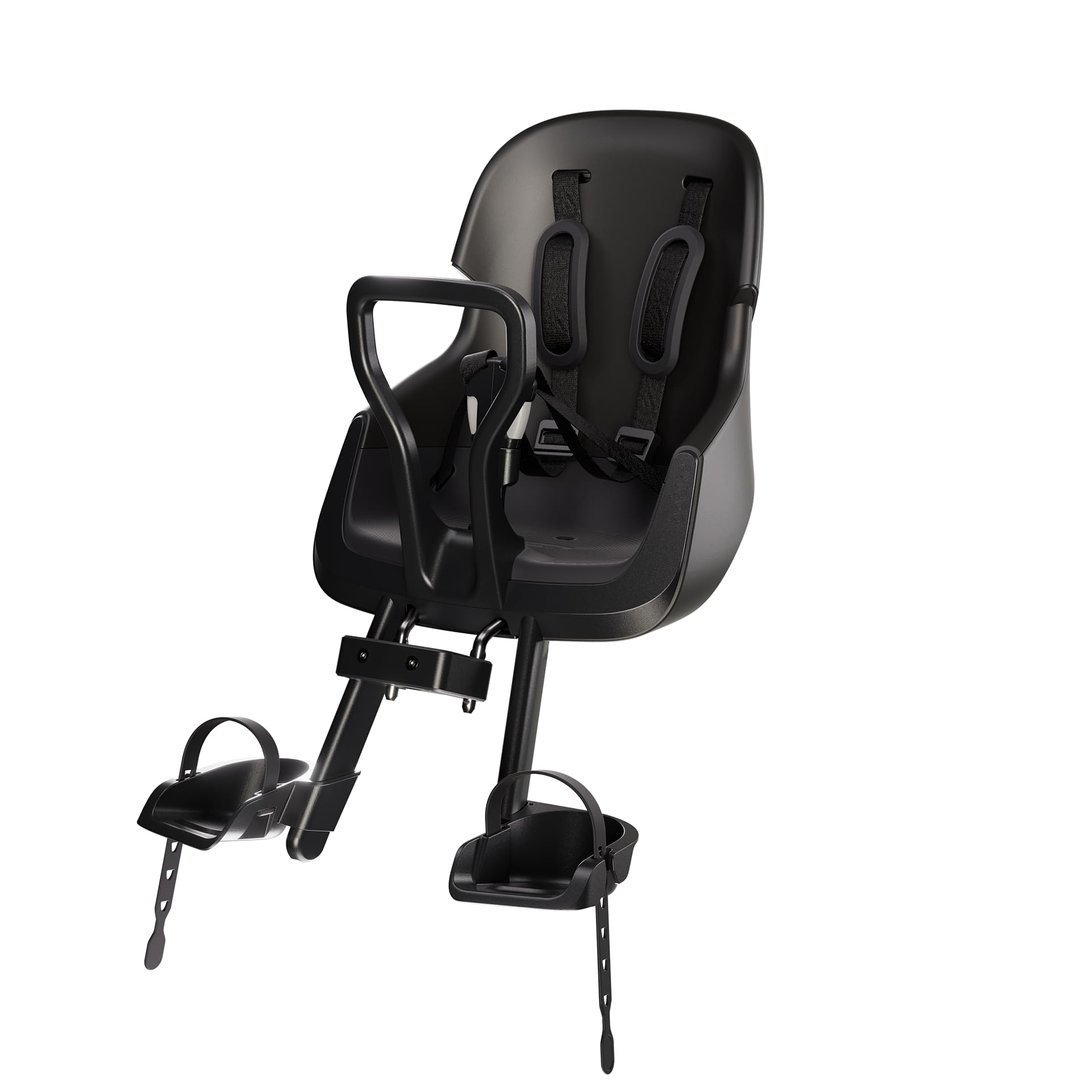 Vorderrad-Babysitz Bobike Evolve Mini mit Wrap-Around-Design, Steuerrohr-Montagesystem, verstellbaren Fußstützen und ultimativer Sicherheit
