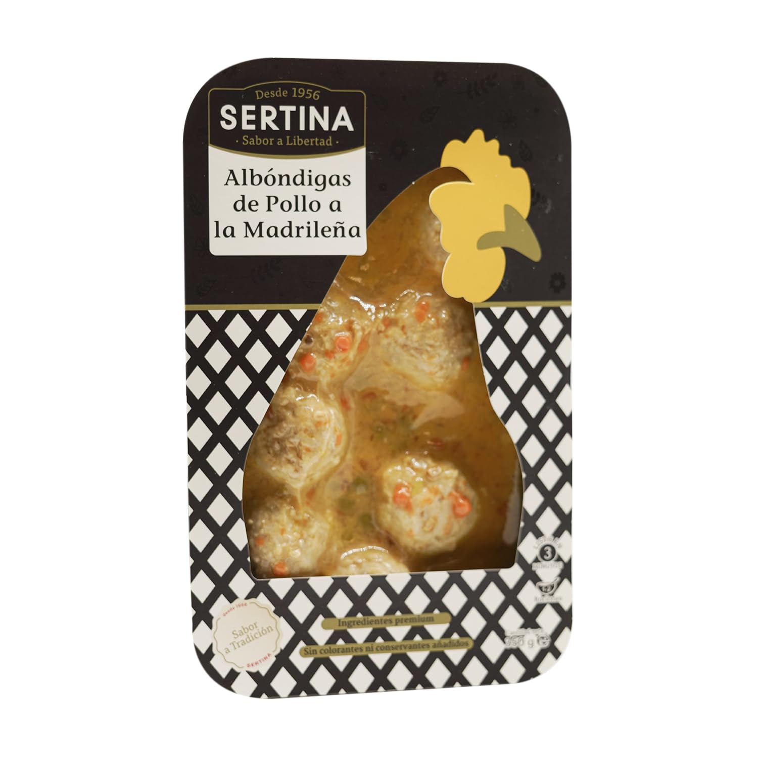 Sertina Albóndigas de pollo a la madrileña, pack de 6 x 350g - comida gourmet lista para comer con ingredientes naturales, sin conservantes, como si fuera casera