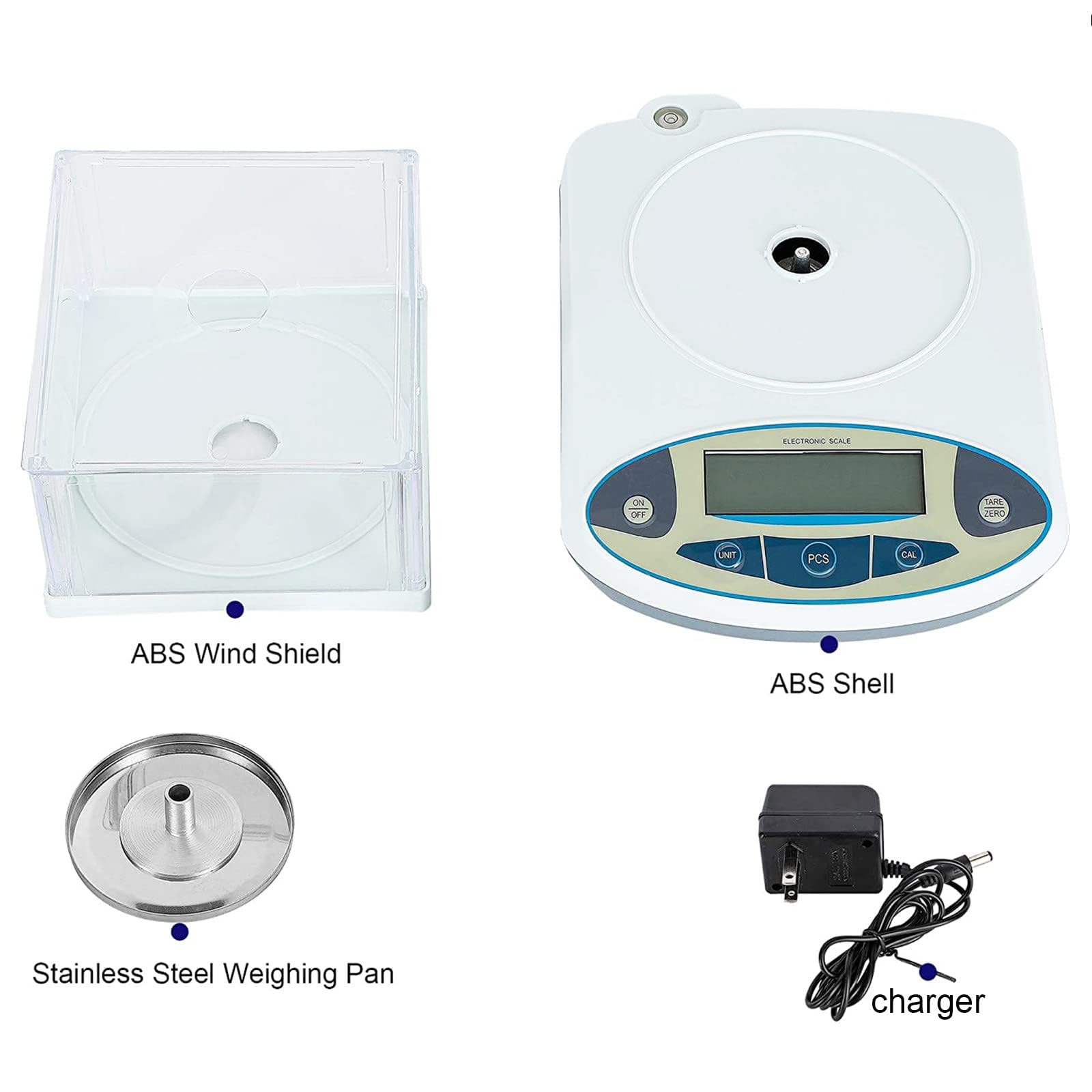 Balance électronique analytique de laboratoire Balance de précision numérique, pour un pesage de haute précision - Idéal pour les laboratoires, les bijoux, la cuisine - Balances électroniques précis
