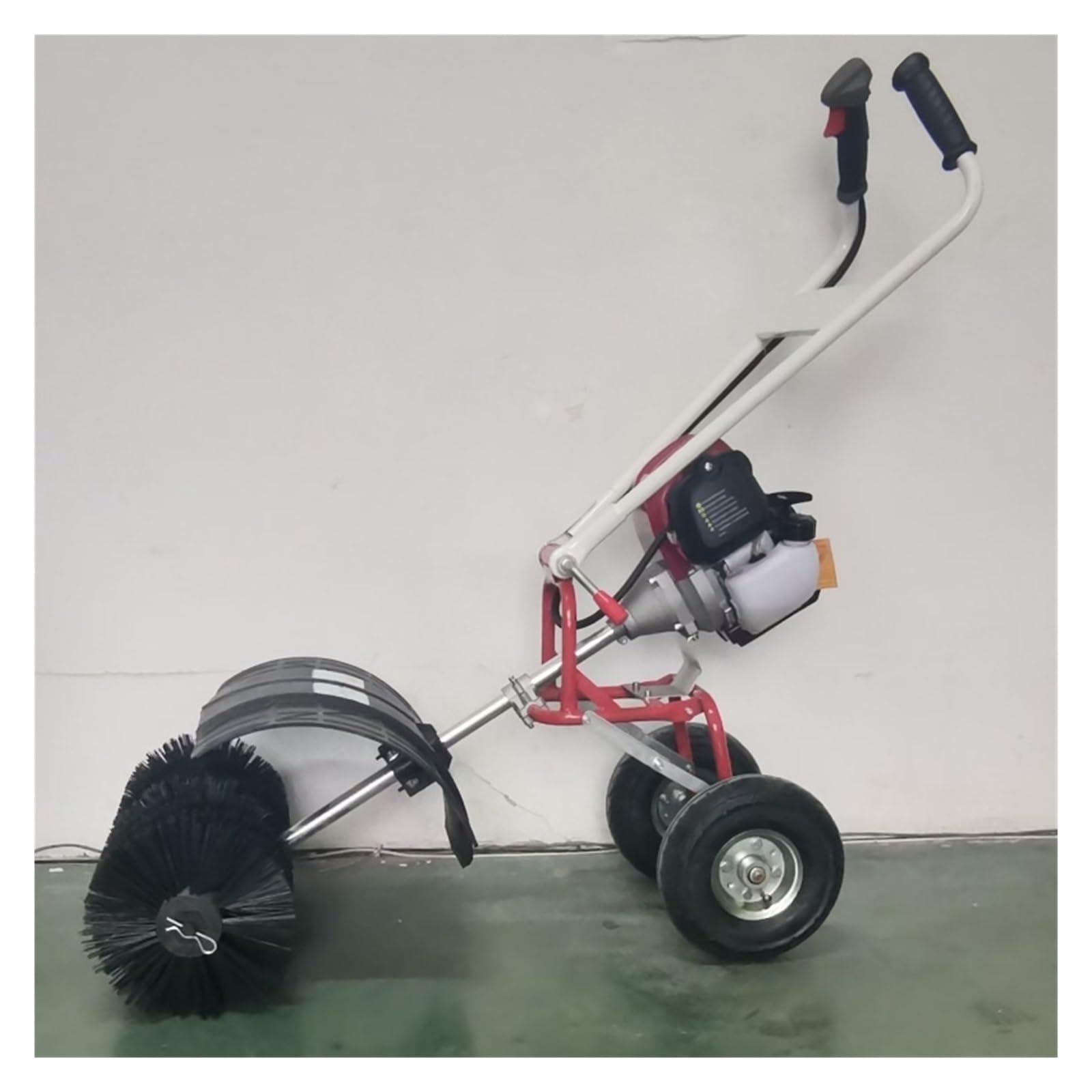Peinadora De Césped Dos Tiempos, Máquina Cepilladora A Gasolina, Pequeña Barredora Manual Gran áRea De Limpieza