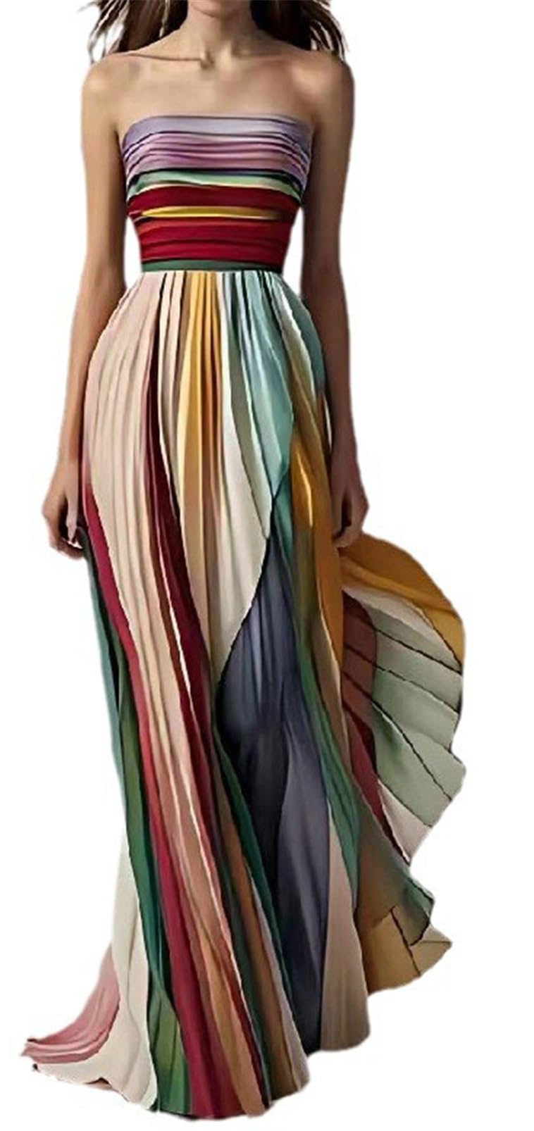Recious Womens Sexy Off Shoulder Sleeveless Stripes Printed Bodycon Party Clubwear Vacation Dress