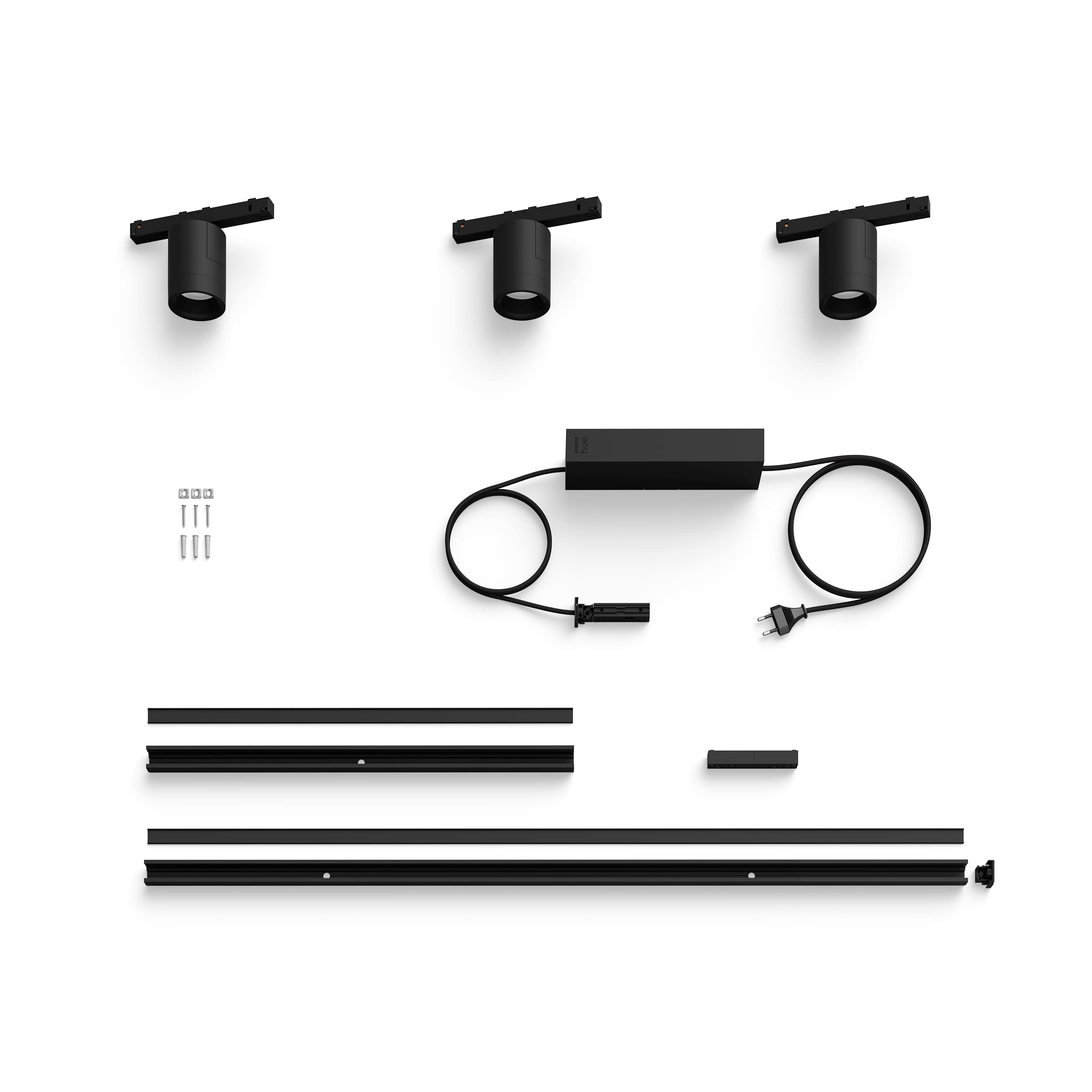 Philips Hue White and Color Ambiance, Perifo, Kit di Illuminazione a Binario da parete, Kit con 3 Faretti, 16.8 W, Nero