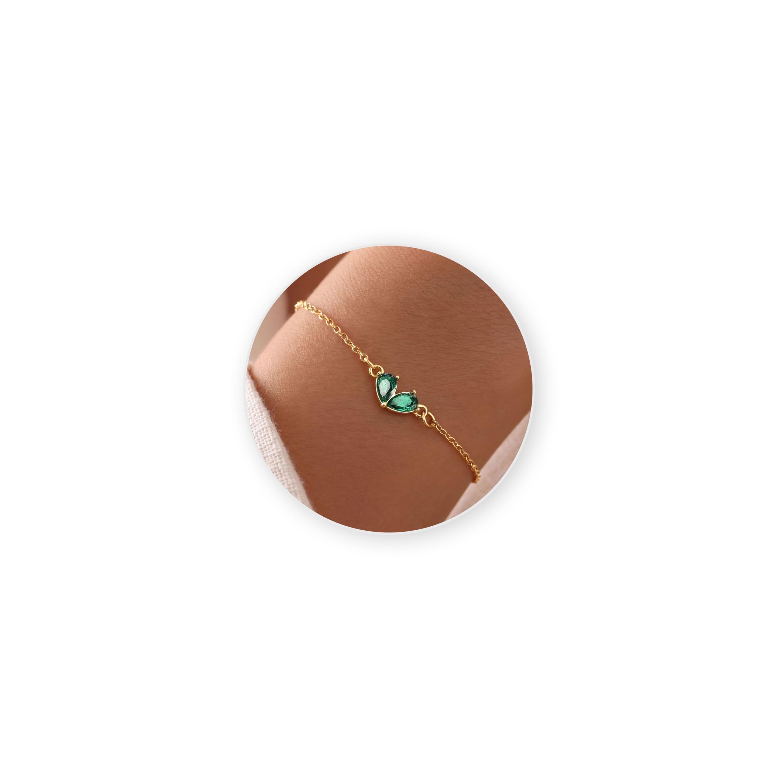 Milacolato Armband Damen Gold Silber Verstellbare Edelstein Personalisiertes Armband Mädchen Valentinstag Muttertag Geburtstags Weihnachten Schmuck Geschenk für Frauen Freundin Mama