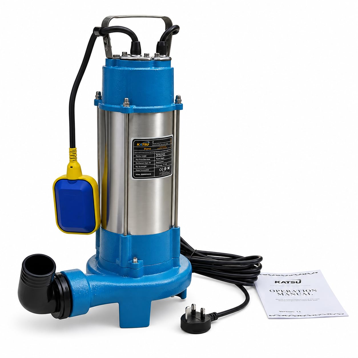 Bomba de Agua de Drenaje Sumergible con Triturador - 1300w - 151615