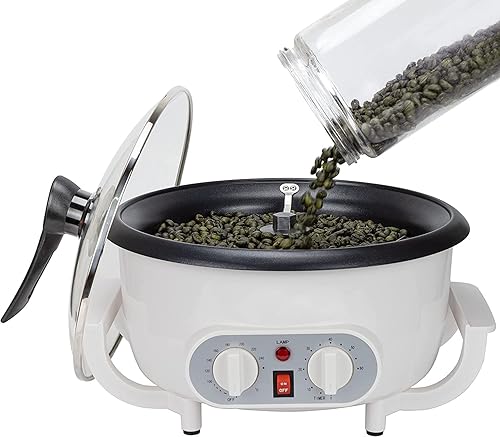 Tostadora de café mejorada con temporizador, tostadores de café para uso doméstico de 110 V, máquina tostadora de granos de café para principiantes