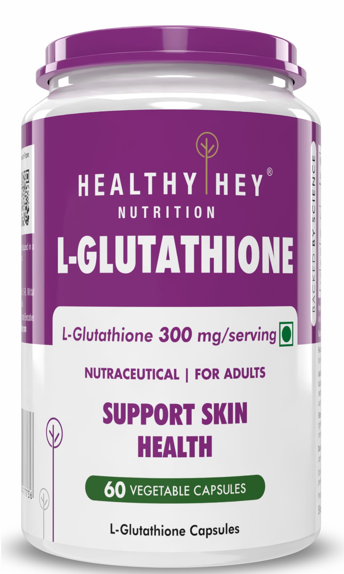 HealthyHey Nutrition Glutathione - Support Skin Health - 100% Vegetarian Source - 300mg - 60 Veg Capsules (B07YMW6MF3) Amazon Price History, Amazon Price Tracker