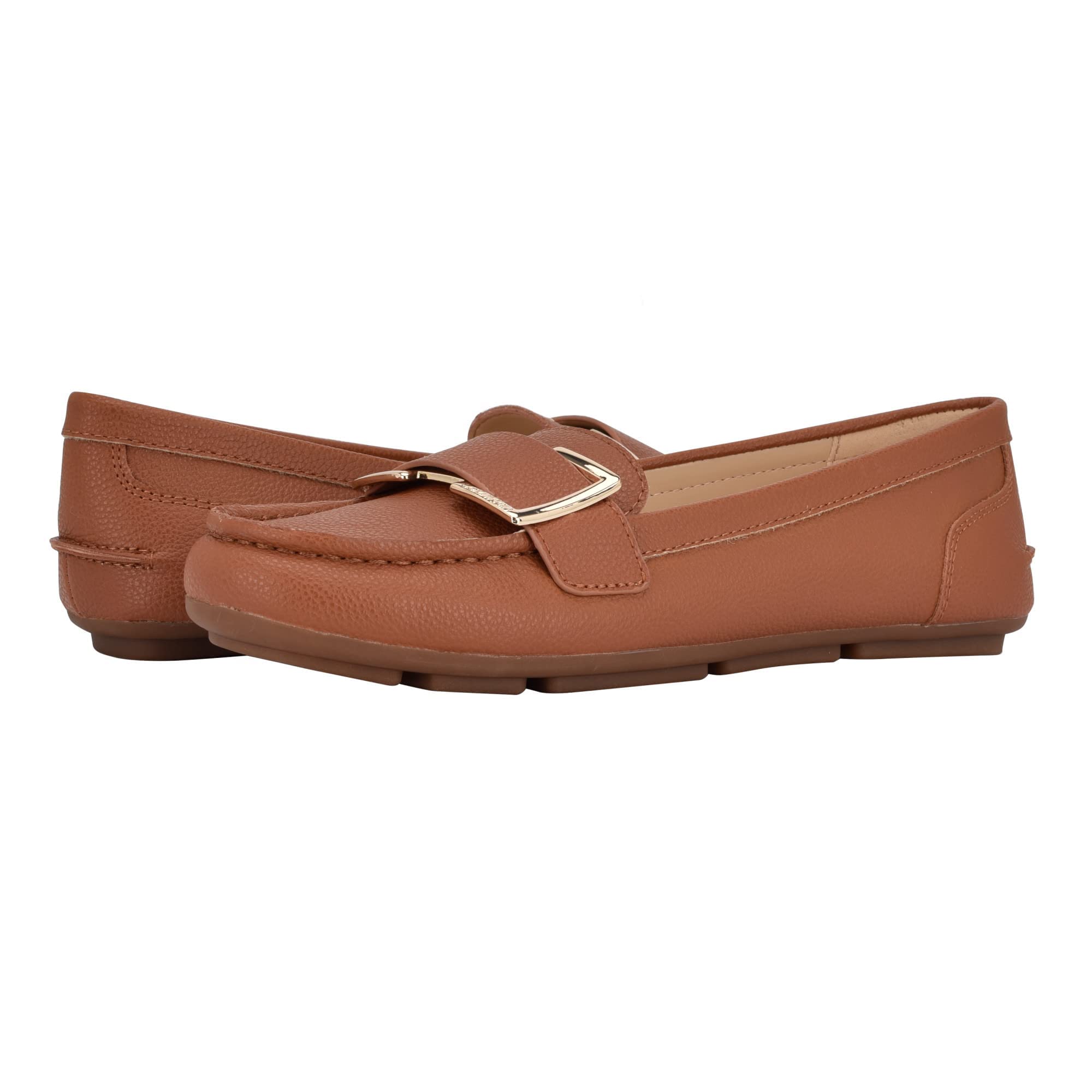 Calvin Klein Women's Lydia Loafer Flat, Cognac, 4 UK