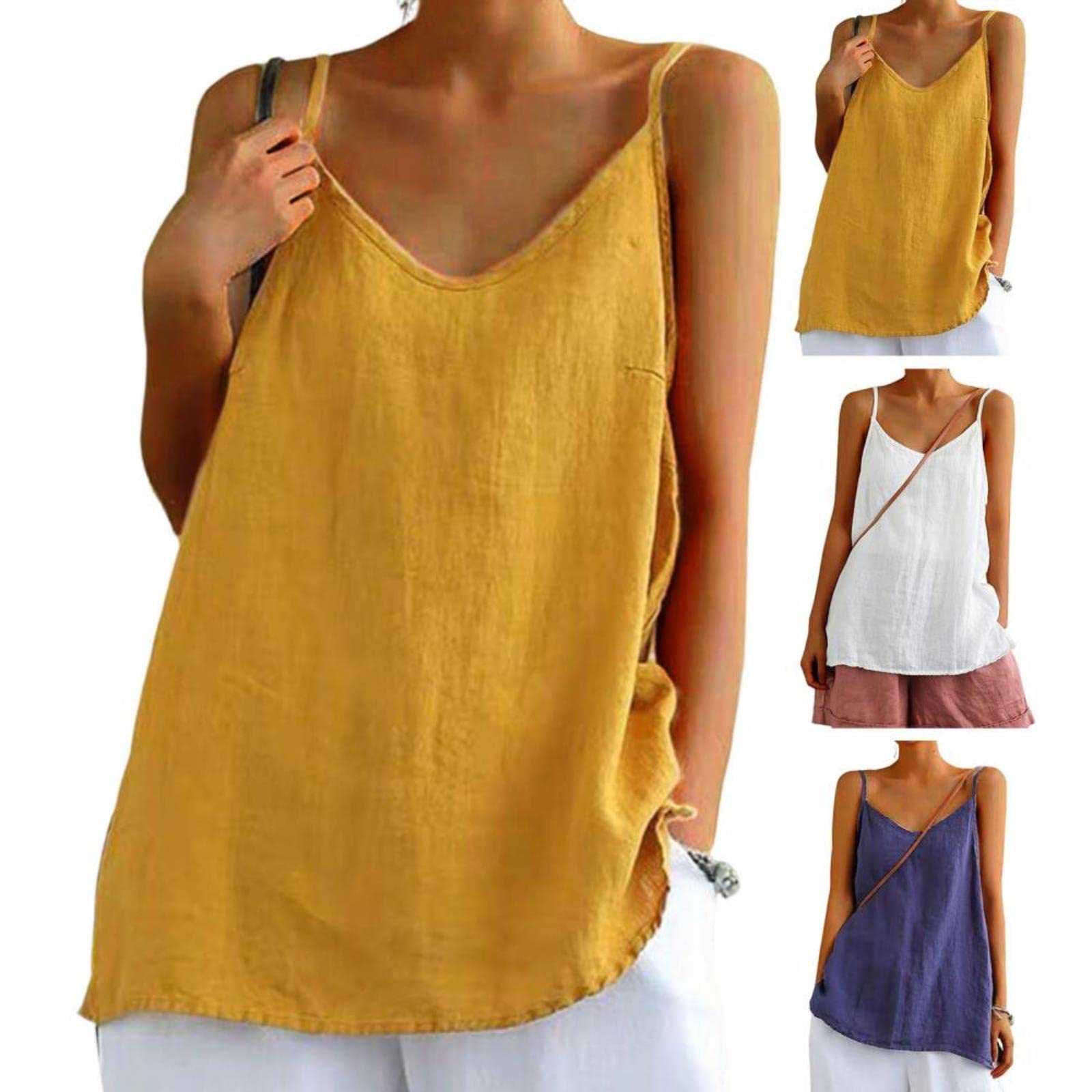 yellow spaghetti strap top