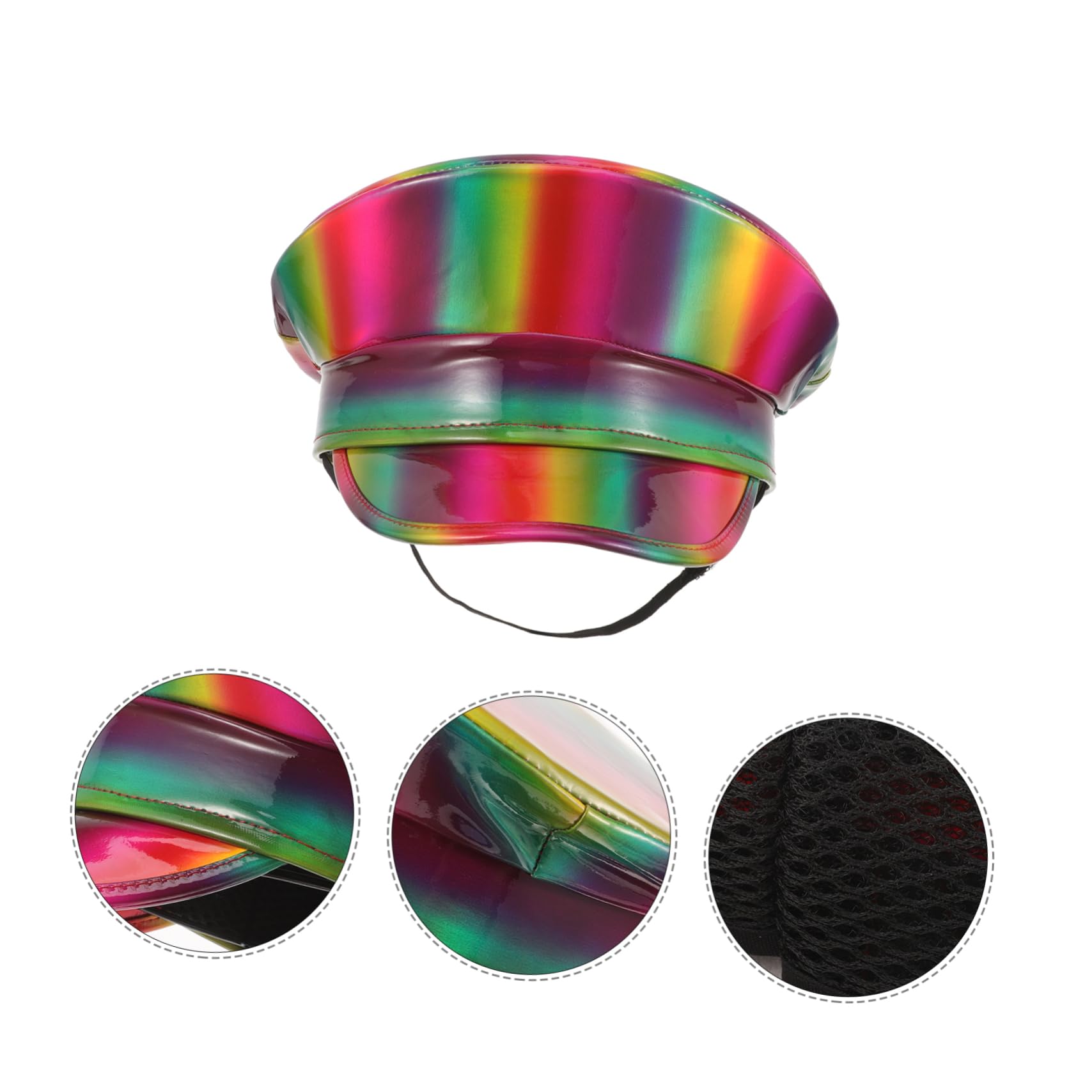 Sombrero de Capitán de Cuero Iridiscente, Talla Única, Estilo Marino | Ligero y Cómodo de Llevar, Diseño Creativo y Divertido, para Eventos Náuticos y Fiestas Temáticas