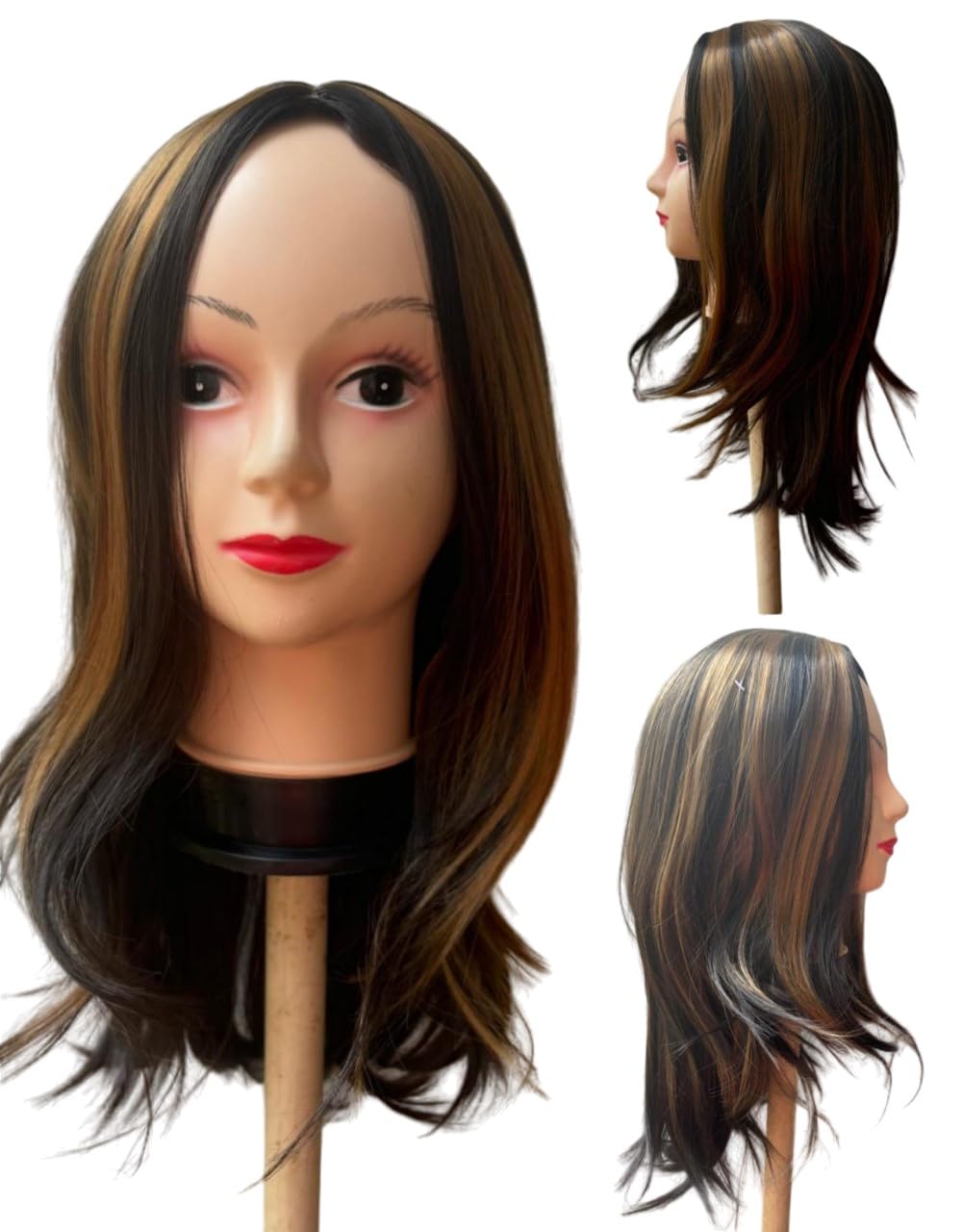 MISS LIRENN® Long Layered Wavy Hair Highlights Color (27H27A) Hair Wigs Heat Resistant Wigs for Fashion Women Daily Party, 24 to 26 Inch Long + 02 Wig Cap Free (Multicolor3)